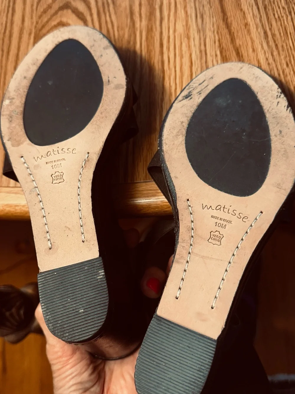 Matisse Black Leather Sole, Elastic Strappy  Wedge Sandals, 4.5